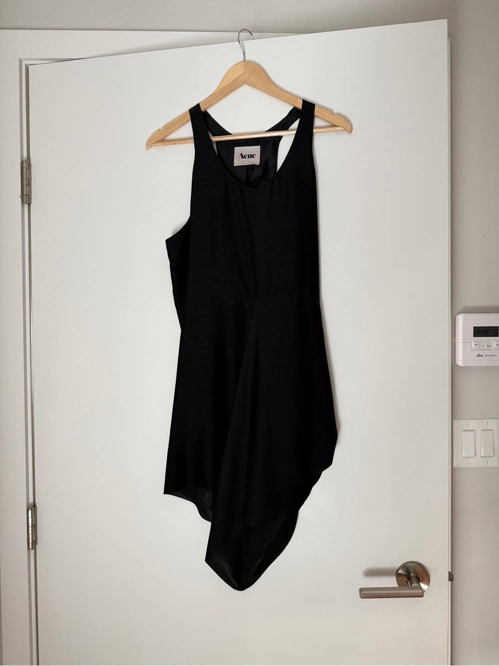 Acne Black Asymmetrical Tank Mini Dress ‘34’